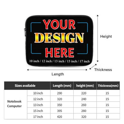 Personalized Laptop Sleeve Shockproof Protective Laptop Case Briefcase | Custom Computer Cases for Laptop/Notebook/Tablet Carrying Computer Bag - size: 13 inch