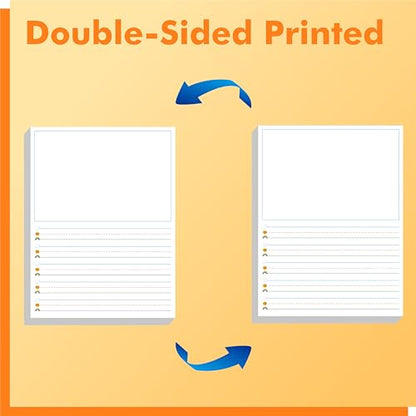 100 Sheets Ruled Writing Paper, Double-Sided Printing 1” Line Spacing with Blank Area Handwriting Writing Paper with Dotted Lines Practice Paper for Kindergarten Toddlers Kids (8” x 10.6”) - size: 8” x 10.6” 100 Sheets, style: Story Paper（vertical version