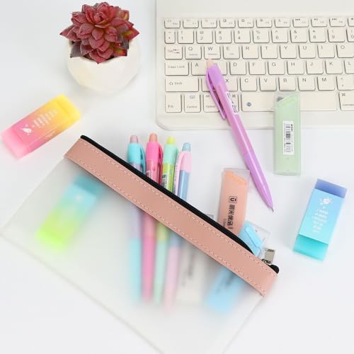 Buqoo Mechanical Pencil Set, 5PCS 0.5mm Cute Pastel Mechanical Pencils, 3 Candy Jelly Gradient Eraser with 80PCS HB 0.5 Lead Refill and Zipper Bag Pencil Kit for Art, Drawing Pencils for Sketching - color: Rainbow