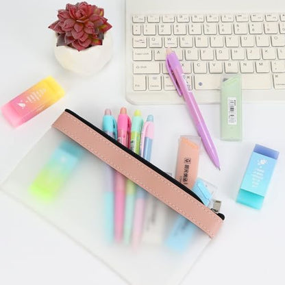 Buqoo Mechanical Pencil Set, 5PCS 0.5mm Cute Pastel Mechanical Pencils, 3 Candy Jelly Gradient Eraser with 80PCS HB 0.5 Lead Refill and Zipper Bag Pencil Kit for Art, Drawing Pencils for Sketching - color: Rainbow