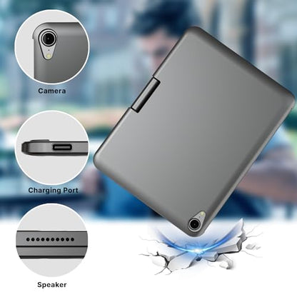 edaiser Swivel Keyboard Case iPad mini 7th A17 Pro & 6th Generation Gray | 360 Degree Rotatable Protective Cover | Compact Bluetooth Keyboard | Trackpad | RGB Backlit | Flexible Use for Kids/Students - color: Space Gray, size: iPad Mini (7th-6th)