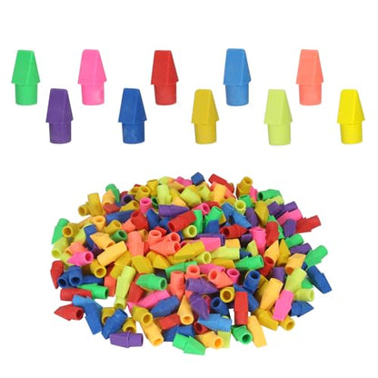 300 Pack Pencil Top Erasers Bulk 10 Colors and Cap Erasers for Pencils for Kids, Students