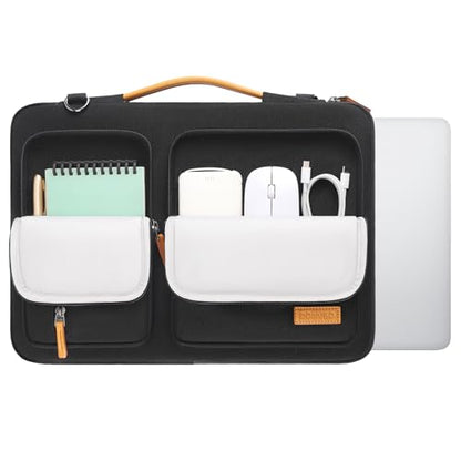 DOMISO 15.6 inch Laptop Sleeve Case,Waterproof Laptop Bag with Handle,Shockproof Protective Notebook PC Case Compatible with Acer/Lenovo/HP/Chromebook/Dell,Black - color: Black, size: 15.6 inch