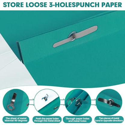 Two Pocket Folders, RAZCC 75 Pack Two Pocket Folders with Prongs, 3 Prong Folders Fit Letter Size Paper, Pocket File Folders for School Office Home Business, Turquoise - color: Turquoise