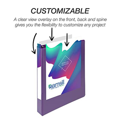 Samsill Durable 1 inch 3 Ring Binder, D Ring Binder, 100% Recycled Chipboard, Purple - color: Purple, size: 1 Pack, style: 1 Inch