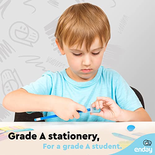 Pencil Sharpener Dual Hole Manual Blue, Jumbo Crayon Sharpener with Cover and Bin, Handheld Color Pencil Sharpeners for Large & Standard Pencils, Also Available in Red, Green, Purple, 1 Pc – By Enday - color: Blue