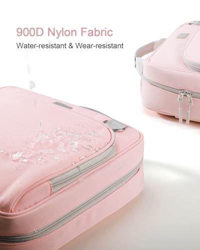 3-Inch 3-Ring Zipper Binder with Shoulder Strap and Multiple Pockets | D-Ring Zip Up Binder with 700 Sheets Capacity, Compatible with 13" MacBook/Tablet, for Middle School, Office, Pink - color: Pink