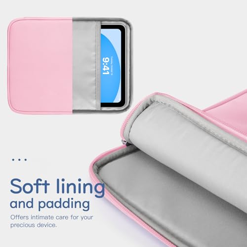 Dadanism 9-11 Inch Tablet Sleeve Bag Carrying Case, Flowers Pink | Fits iPad (A16) 11th Gen 11", iPad 10th Gen 10.9" Air 5/4, iPad Air M4/Pro 11", iPad 9/8/7th 10.2", Galaxy Tab A11+ Plus 11" - color: Flowers Pink, size: 9-11 inch