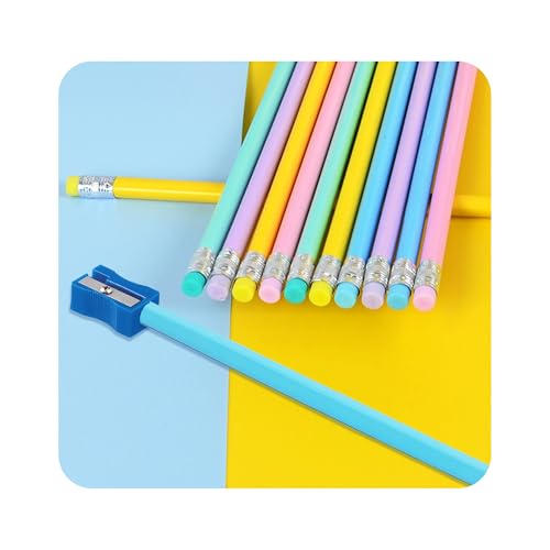 pson 30Pcs HB Graphite Pencils with Erasers, Unsharpened Round Triangular Grip Pencils for School, Office, Drawing, Sketching, and Writing(Blue) - color: Blue