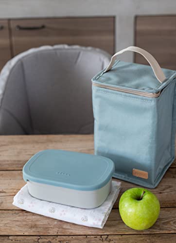 Beaba Stainless Steel Lunch Box, Kids Lunch Box with Silicone Lid, Bento Style Food Containers, Removable Silicone Dividers Make 1-3 Compartments, Rain - color: Rain