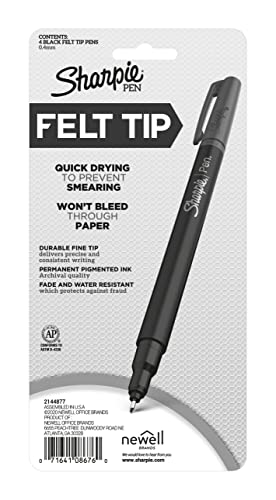Sharpie Wraps Pen, Fine Point, 4-Pack, Black (1924213)