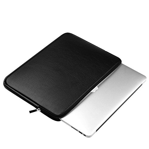 CCPK 15.6" Laptop Sleeve Compatible for 16" MacBook Pro 16 Inch 15" Mac Hp Acer Aspire 5 Samsung Lenovo Surface Book Envy x360 15 In Computer Cover 16in PC Carrying Case 15.6 Inch Bag PU Leather Black - size: 15.6-16 inch / Old 15.4" MacBook