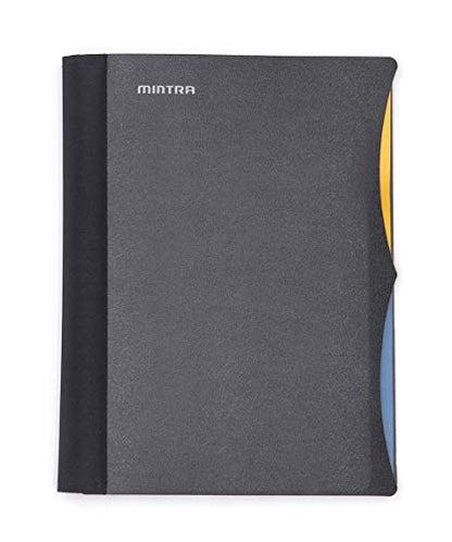 Mintra Office Durable PREMIUM Spiral Notebook, ((Black, 2 Subject (6in x 9.5in)), Wire, Fabric Covered Coils, No Snags, Removable Adjustable Pocket Dividers, Ruler, Organization, Customizable - color: Black, size: 2 Subject (6in x 9.5in)