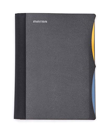 Mintra Office Durable PREMIUM Spiral Notebook, ((Black, 2 Subject (6in x 9.5in)), Wire, Fabric Covered Coils, No Snags, Removable Adjustable Pocket Dividers, Ruler, Organization, Customizable - color: Black, size: 2 Subject (6in x 9.5in)