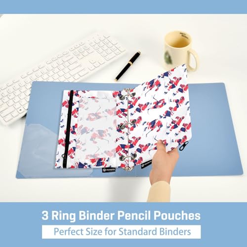 Binder Pencil Pouches Ice Hockey Pen Case Cartoon Players | Clear Window 3 Rings, Cosmetic Bags School Office Supplies Cosmetic Makeup Bag 2 Psc - color: Multicolored-4