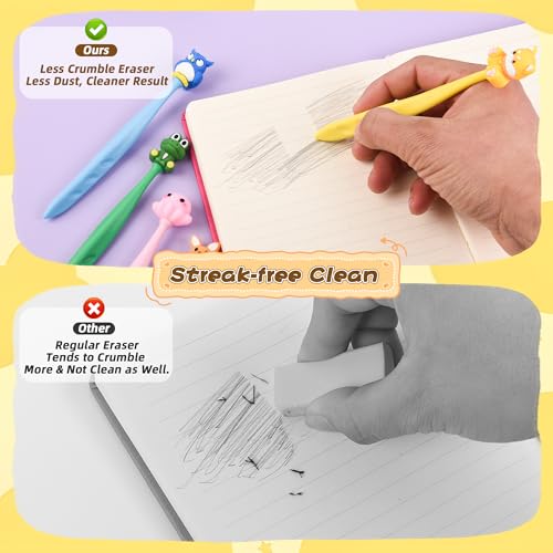 48 Pcs Cute Animals Bobblehead Eraser for Pencils Kawaii Erasers Cute School Supplies Fun Cartoon Erasers Back to School Supplies Birthday Classroom Gifts - style: Animals