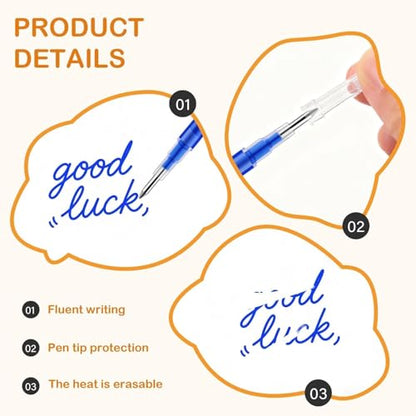16Pcs 0.7mm Blue Erasable Gel Ink Pen Refills Compatible with Frixion | for Friction, Replaceable Medium Fine Point Clicker Refill Stationery - color: Blue 16pcs