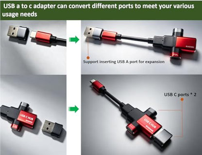 BUISAMG Small USB C HUB for Laptop, USB C Dongle for MacBook Pro, XPS | 60W Fast Charging and 480Mbps Data Transfer USB C Docking Station, USB C Splitter for iMac, iPhone 17, XPS. 2-piece Set - color: Gery