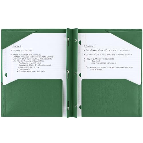 Five Star 2-Pocket Folder, Plastic Folder with Stay-Put Tabs and Prong Fasteners, Holds 8-1/2" x 11" Paper, Forest Green (72111) (Pack of 2) - color: Green, size: 1 Count (Pack of 2)