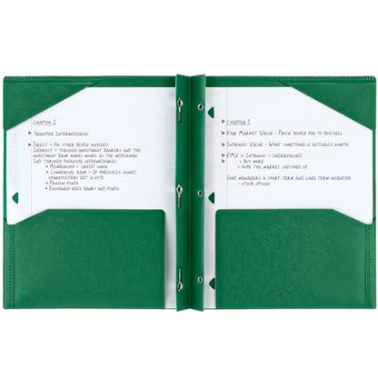Five Star 2-Pocket Folder, Plastic Folder with Stay-Put Tabs and Prong Fasteners, Holds 8-1/2" x 11" Paper, Forest Green (72111) (Pack of 2) - color: Green, size: 1 Count (Pack of 2)