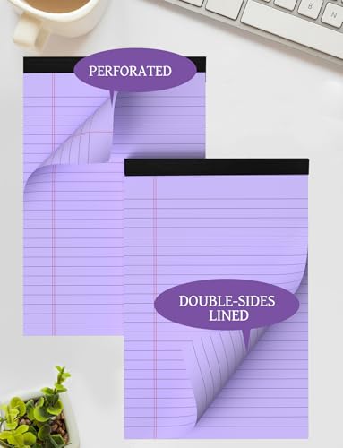 7pcs Small Legal Pads 5x8 Note Pads Purple Notepad College Ruled Notepad 5x8 Small Note Pad 5 x 8 Study Back 7 Pack Perforated 5x8 Legal Pad Narrow Ruled Purple Paper Pads 30 Sheets per Writing Pad - color: Purple-7P