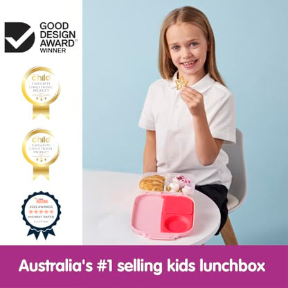 b.box Mini Lunch Box Kids | 4.25 Cup Leak Proof Bento Box for Kids Ages 3+ | 3 Compartment Snack Containers, School Lunch Container, Dishwasher Safe, BPA-Free, PFAS-Free - Flamingo Fizz - color: Flamingo Fizz, size: 1-pack