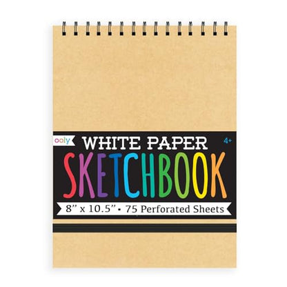 OOLY DIY Cover Large Sketchbook, 8 x 10.5 Inches White Paper Sketchbook Drawing Book for Kids, Artists Drawing Pad for Gel Pens - color: White Paper, style: Large (8" x 10.5")