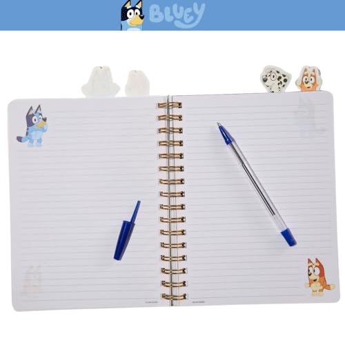 Bluey Tab Journal Notebook, Spiral Bound, 96 Lined Pages, 8 x 7 inches - style: Bluey
