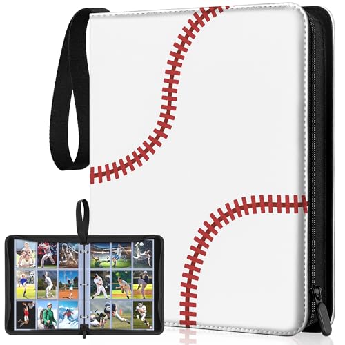 900 Pockets Baseball Card Sleeves Binder for Trading Card, Baseball Card Sleeves Card Holder Album Protectors Set Fit for Football Cards,Sport Cards - color: Baseball