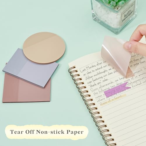 Temiary 1160 Sheets Transparent Sticky Notes with Pen for Bible Study | Sticky Note with Index Tabs Set for Annotating Journaling, Bible Study Book Annotation - color: Pink & Purple