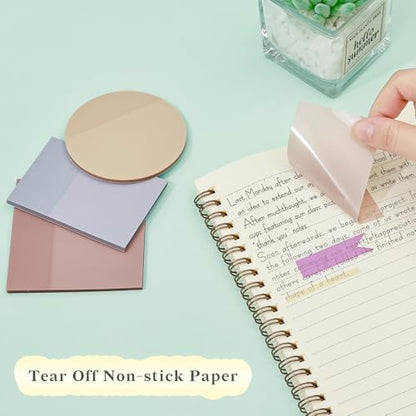Temiary 1160 Sheets Transparent Sticky Notes with Pen for Bible Study | Sticky Note with Index Tabs Set for Annotating Journaling, Bible Study Book Annotation - color: Pink & Purple