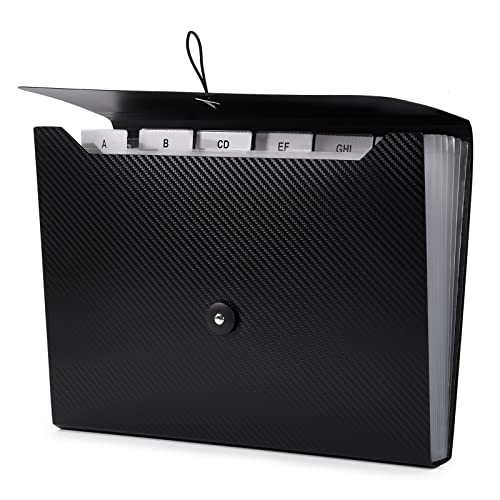 Cesil Black 7-Pocket Expanding File Folder, 33x24x3.5cm, A4, Letter, Polypropylene, Paper, 1x - color: Black