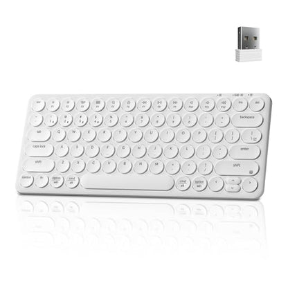 Keychron B3 Pro 75% Ultra-Slim Wireless Keyboard, 2.4GHz, Bluetooth 5.2 / Wired USB Connection, Portable Silent White Bluetooth Keyboard for Mac Windows Linux Tablet Phone - color: White