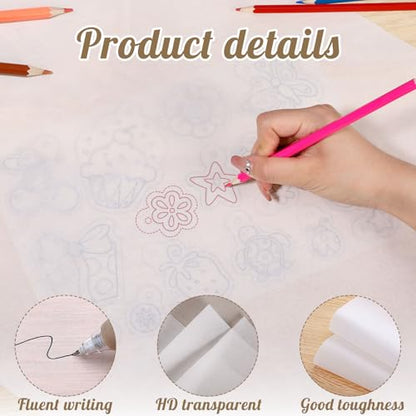 Tracing Paper Roll 17in x 75yd, White Trace Paper Pattern Paper Translucent Tracing Paper for Sewing, Drawing, Sketching, Gift Wrapping - size: 17in x 75yd