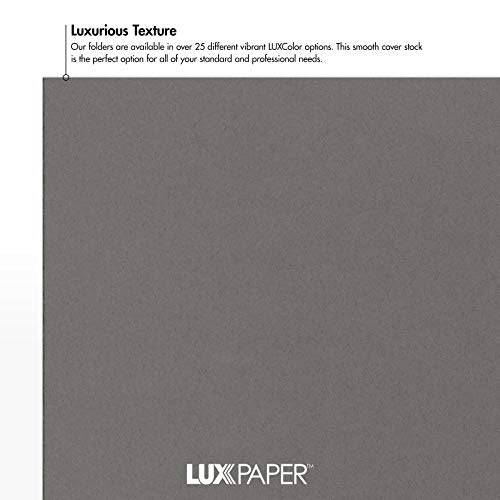 LUXPaper 9" x 12" Presentation Folders | Two Pocket | Smoke Gray | 100lb. Cover | 10 Qty - color: Smoke