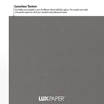 LUXPaper 9" x 12" Presentation Folders | Two Pocket | Smoke Gray | 100lb. Cover | 10 Qty - color: Smoke