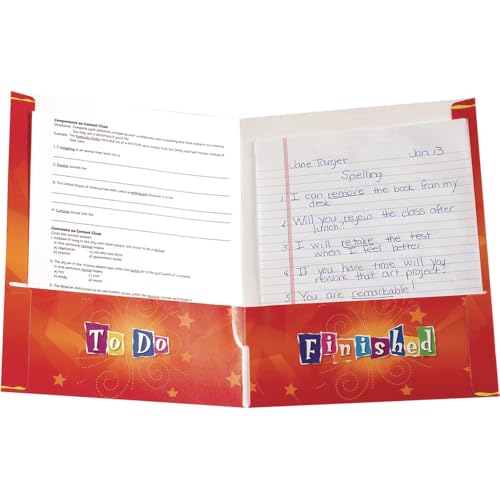 Really Good Stuff Homework Folders, Set of 12, Ages 7+, Grades 2+ | 9.5" by 12" Each, with Pockets, Bulk School Supplies, Take-Home Organanizer for Students, Classroom Essentials