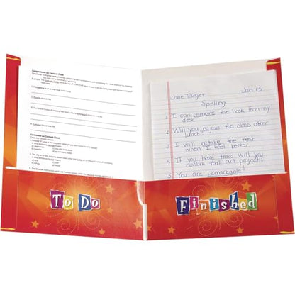 Really Good Stuff Homework Folders, Set of 12, Ages 7+, Grades 2+ | 9.5" by 12" Each, with Pockets, Bulk School Supplies, Take-Home Organanizer for Students, Classroom Essentials