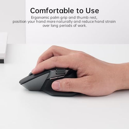 Rapoo MT760Mini Bluetooth Wireless Mouse - Bluetooth 5.0 and 2.4GHz Multi-Mode Connection, Support 4 Devices, M+ Cross Computer Technology, 11 Programmable Buttons, Matte Black - color: Matte Black, size: Mini