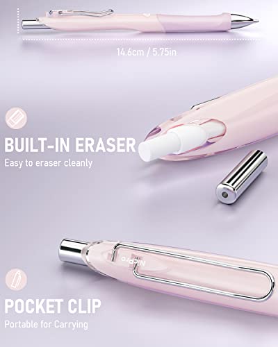 Nicpro 6PCS Pastel Mechanical Pencil Set 0.7 mm, Cute Mechanical Pencils with Comfort Grip with 12 Tubes HB Lead Refill, 3 Eraser, 9 Eraser Refills for Student Writing, Drawing, Sketching- with Case - size: 0.7