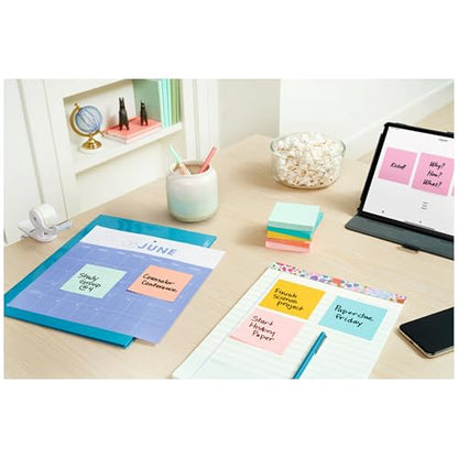 Post-it Notes, 3 x 3 in, Beachside Café Collection, 4 Pads | School Supplies and Office Products