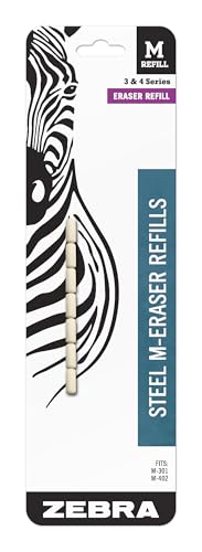 Zebra Pen Mechanical Pencil Eraser M-Refill, White, 7-Pack - size: 7 Count (Pack of 1)