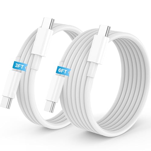 USB C to USB C Cable, 60W [3FT+6FT] for iPhone 17 16 15 Fast Charger Cord, 2Pack Type C to C Charging Cable for Apple 17/16/15/Pro Max, 17e/17Air, for iPad Pro/Air/Mini for MacBook Pro/Air - size: 3ft+6ft