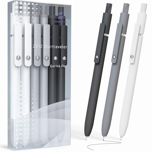 KALARA Aesthetic Gel Ink Pens, 0.5mm Fine Point for Smooth Writing, 6 Pens, No Smear & Bleed Quick Dry, Retractable, Ideal for Journaling and Note-Taking, Stylish Office and School Supplies - size: 6Pens