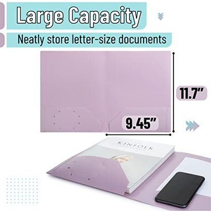 Mr. Pen- Plastic Folders with Pockets, 5 pcs | Aesthetic File Folder with Business Card Slot, 2-Pocket Folder, Back to School, Office, Filing Supplies - color: Pastel Colors, size: 5 Pack