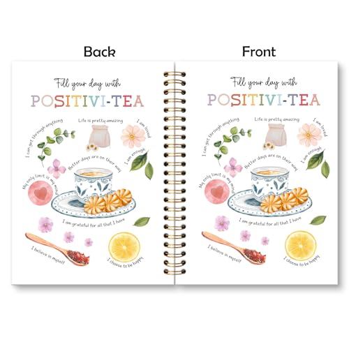 Mental Health Office Spiral Notebook Journal, Psychologist Therapist Gift Journal for Women,Positivi-Tea Journal, Therapy Notebooks for Note Taking, Gift for Therapist, 5.5 X 8.3 Inch - color: Tea