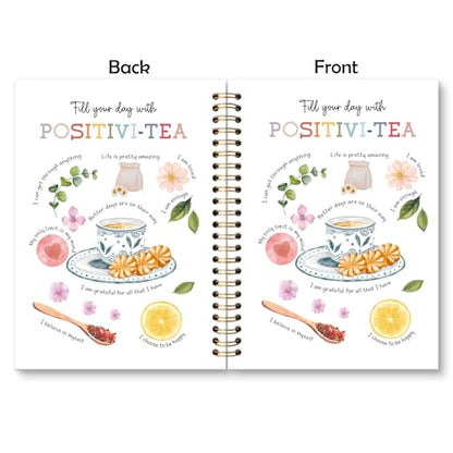 Mental Health Office Spiral Notebook Journal, Psychologist Therapist Gift Journal for Women,Positivi-Tea Journal, Therapy Notebooks for Note Taking, Gift for Therapist, 5.5 X 8.3 Inch - color: Tea