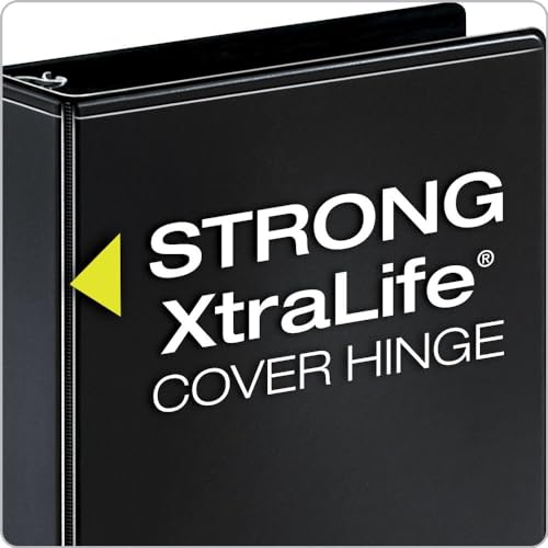 Cardinal 3 Ring Binder, Durable 1.5 Inch Performer ClearVue Binder, Round Rings, 350-Sheet Capacity, Customizable ClearVue Covers, PVC-Free, Black (67325) (Pack of 12) - color: Black, size: 1.5-Inch (Pack of 12)