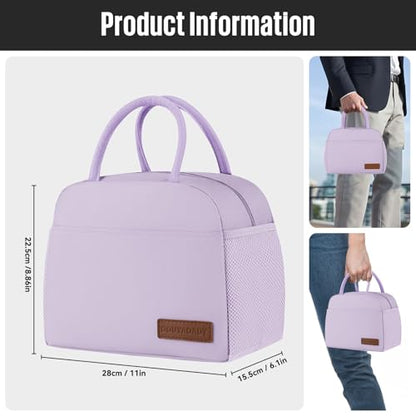 douyadady Lunch Bag Women/Men Lunch Box Women/Men (Lavender) | Spacious Lightweight Waterproof Sturdy Durable Great Value For Office Work School Picnic Travel - color: Lavender