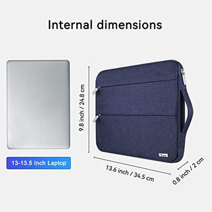 Voova 13 13.6 Inch Laptop Sleeve Case Compatible with MacBook Air 13 M1/M2/M3/M4 2020-2025, MacBook Pro 13/14, IPad Air/Pro 13, Waterproof Slim Computer Bag Cover with Handle, Blue - color: Blue, size: 12.6-13.6 Inch